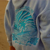 Pink Palm Puff Embroidery Hoodie