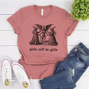 Girls Will Be Girls Vintage Halloween T-Shirt