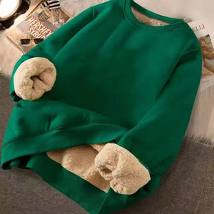 Cartoon Print Velvet Cashmere Sweatshirt