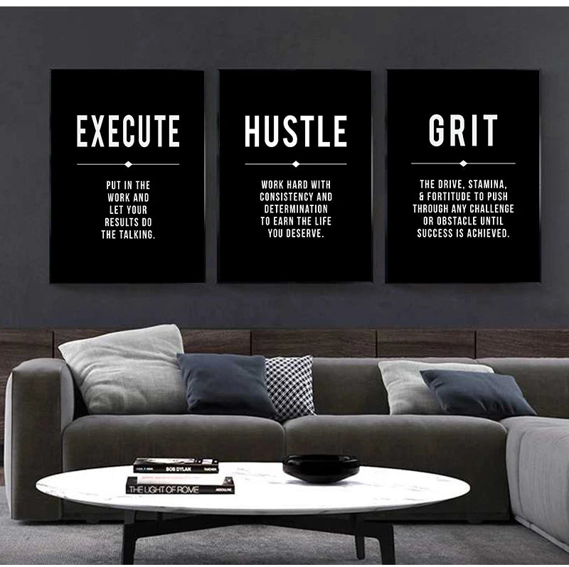 Grind Hustle Success Motivational Poster