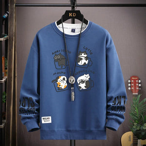 Spring  Japan Cartoon Cats Sweatshirt