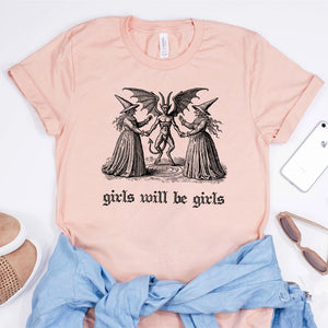 Girls Will Be Girls Vintage Halloween T-Shirt