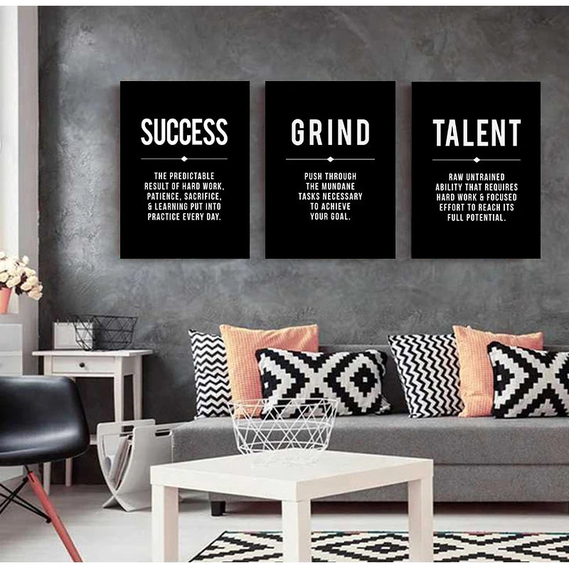 Grind Hustle Success Motivational Poster