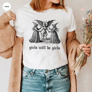 Girls Will Be Girls Vintage Halloween T-Shirt