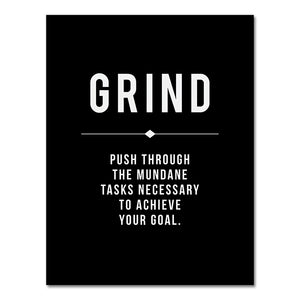 Grind Hustle Success Motivational Poster