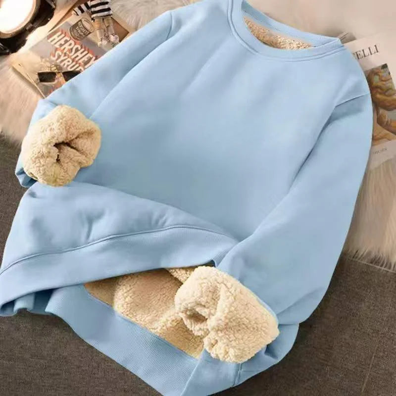 Cartoon Print Velvet Cashmere Sweatshirt