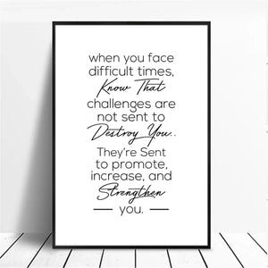 Positive Energy Phrases Motivational Canvas Poster