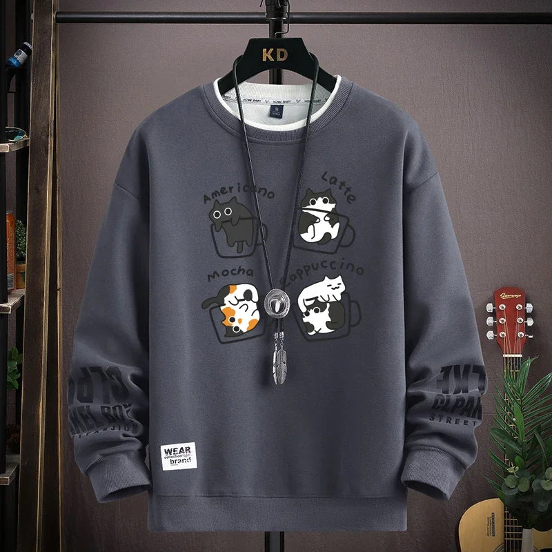 Spring  Japan Cartoon Cats Sweatshirt