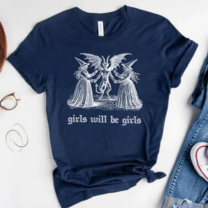 Girls Will Be Girls Vintage Halloween T-Shirt